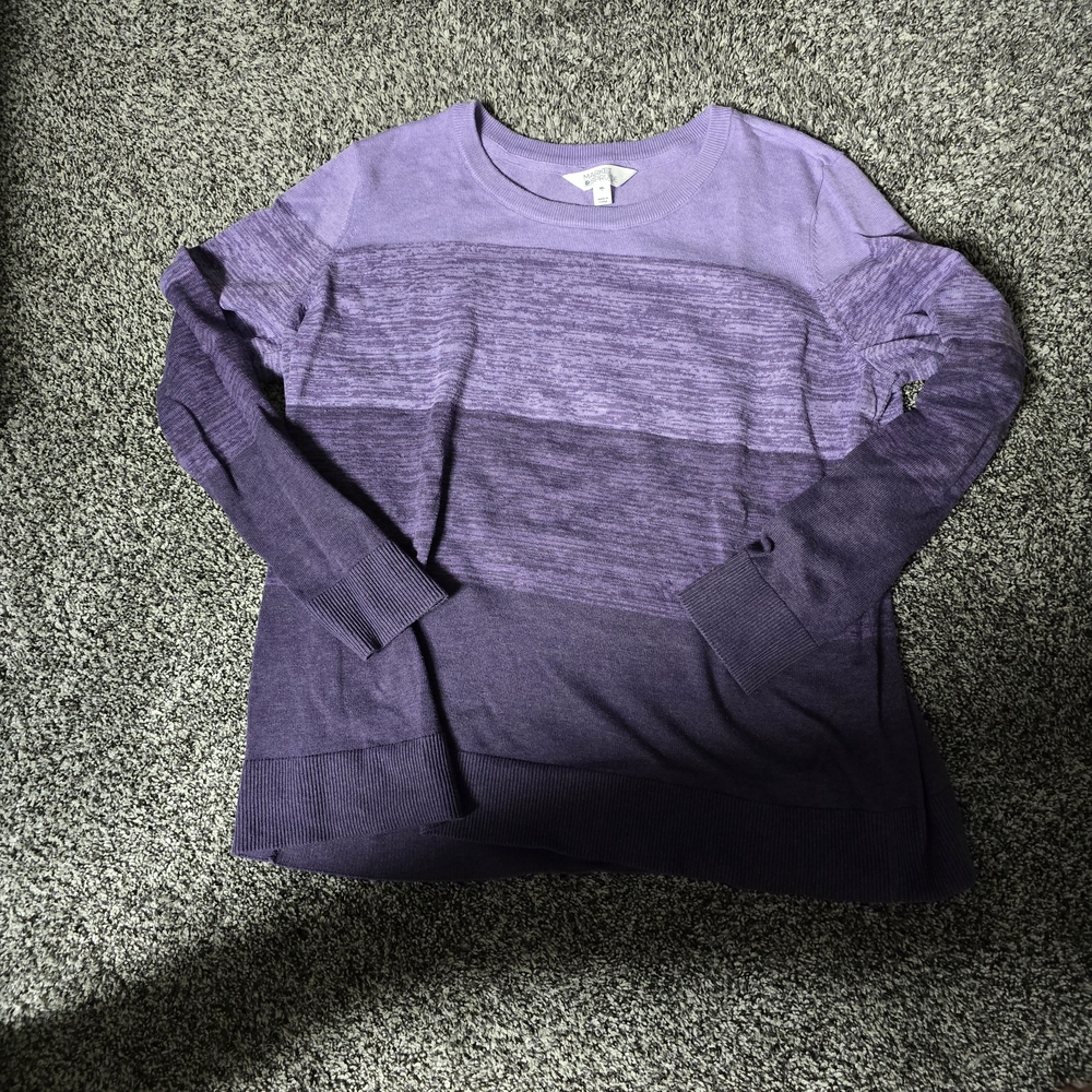 Market & Spruce Purple Ombre Crewneck Sweater